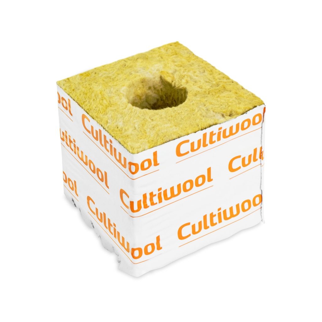 Cultiwool 4”x4”x4” rock wool blocks