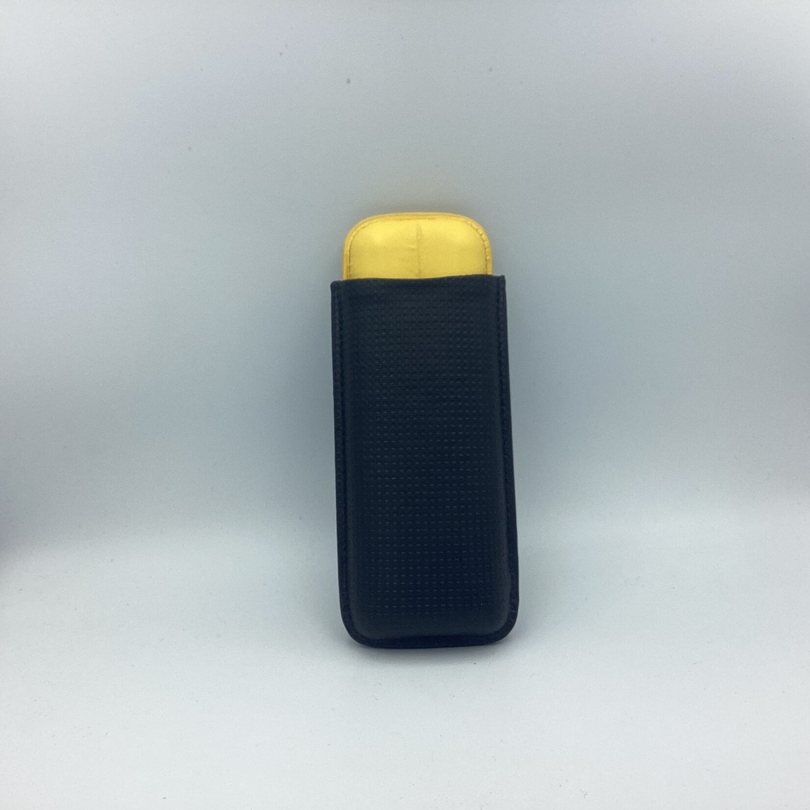 Just Cigars 2 Finger Black + Yellow Cigar Case