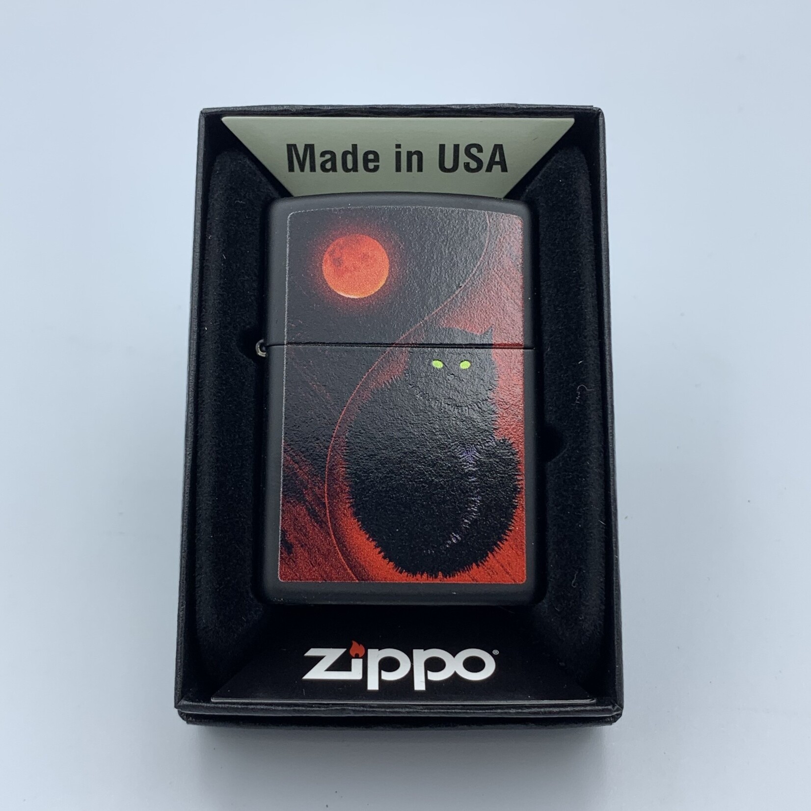 Zippo Black Cat and Red Moon Zippo