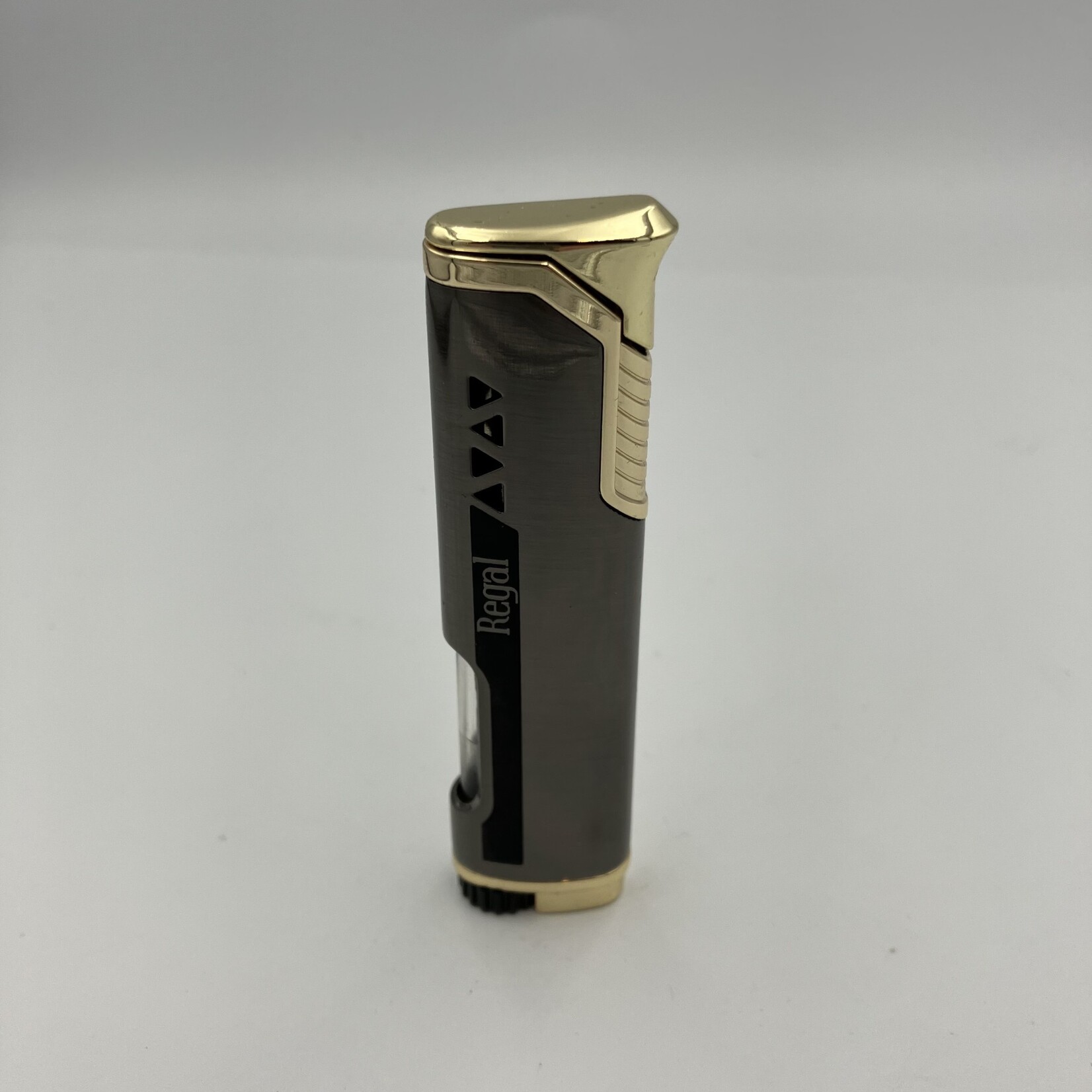 Regal Regal Sleek Single Torch Lighter Gunmetal + Gold
