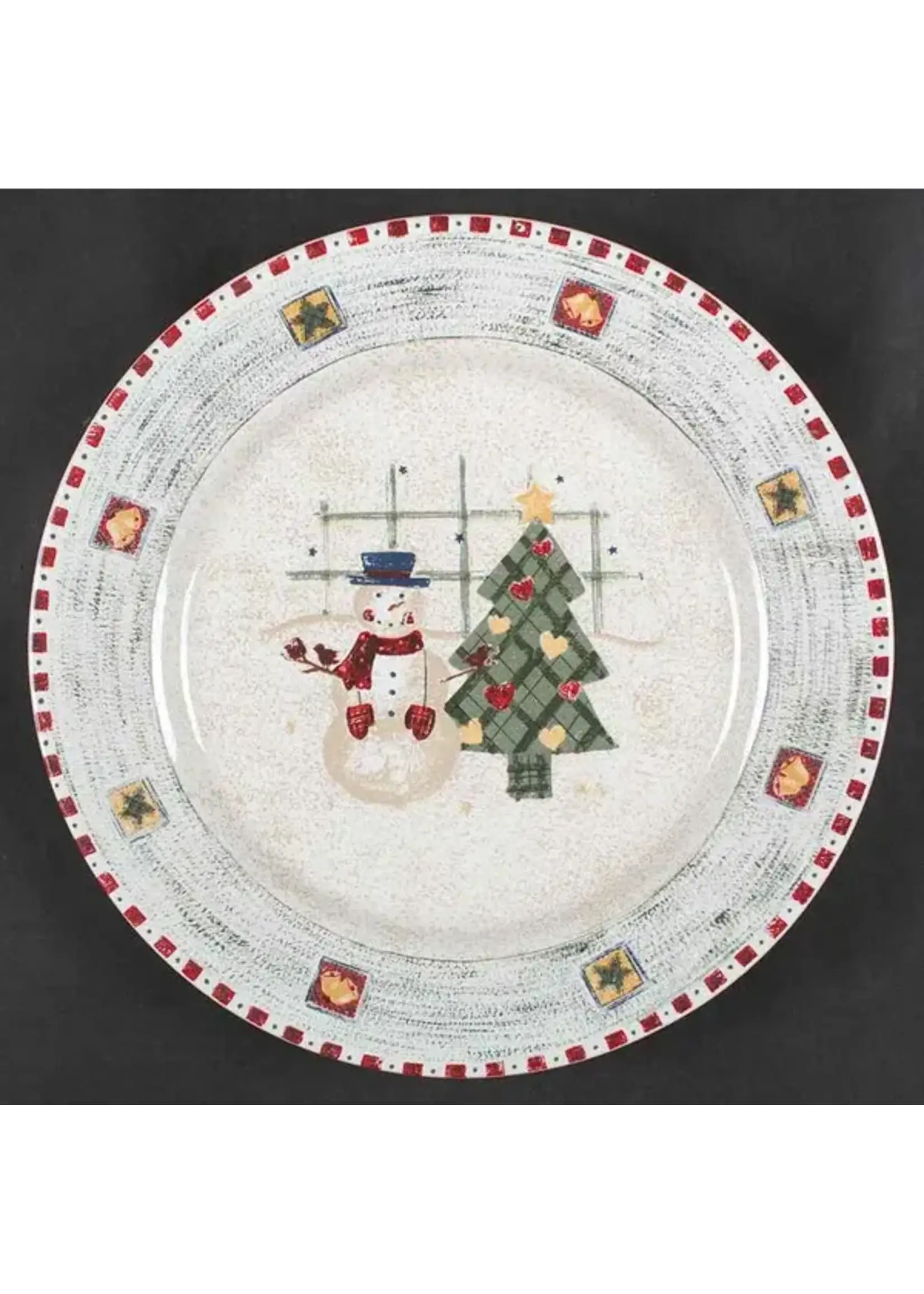 GIBSON SNOWMAN DINNER PLATE 10 3/4"