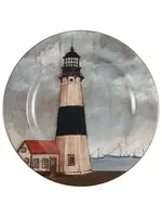 SAKURA BY THE SEA BLACK/WHITE LIGHTHOUSE SALAD PLATE 8 1/4"