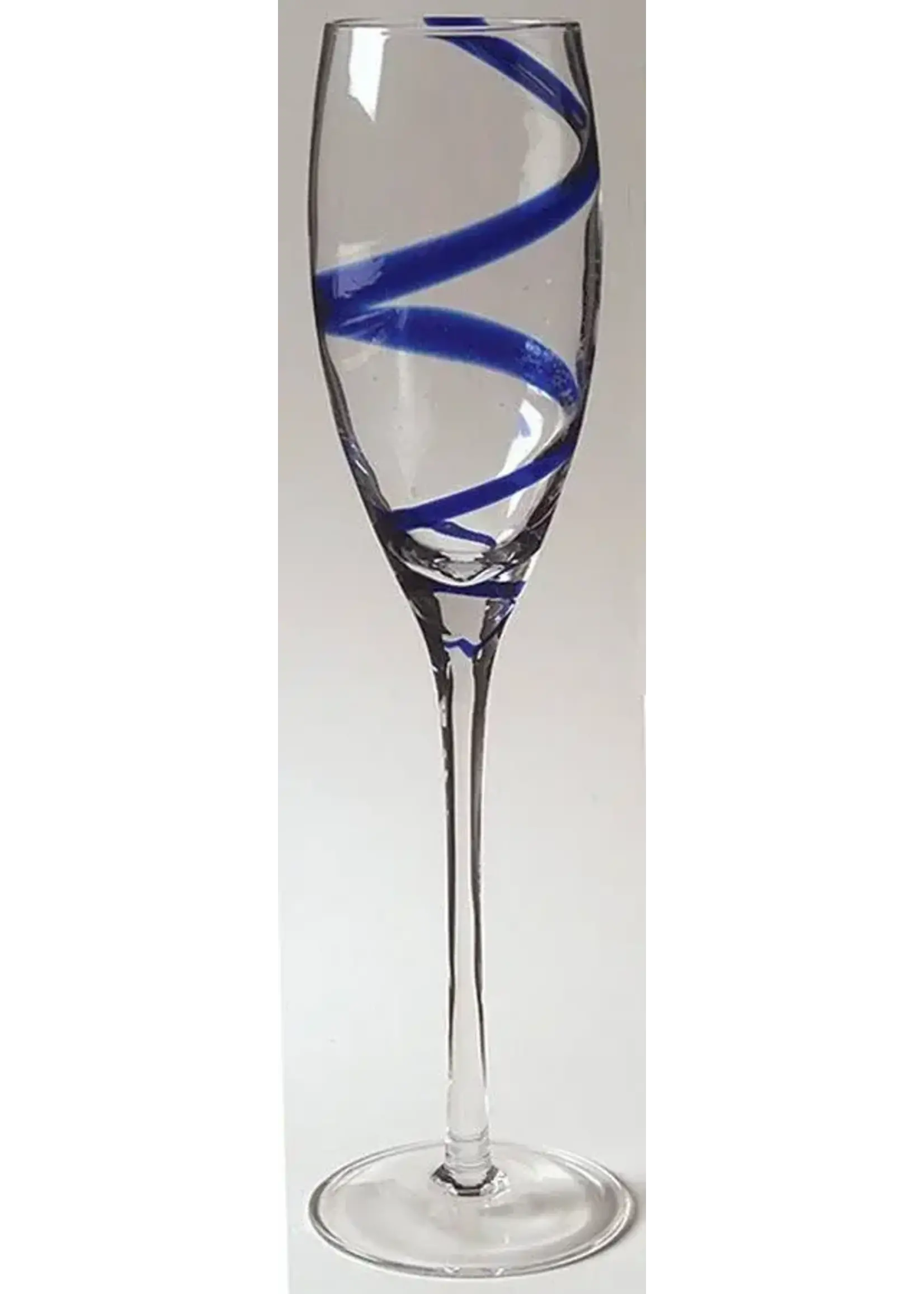 PIER 1 SWIRLINE COBALT CHAMPAGNE 9 7/8"