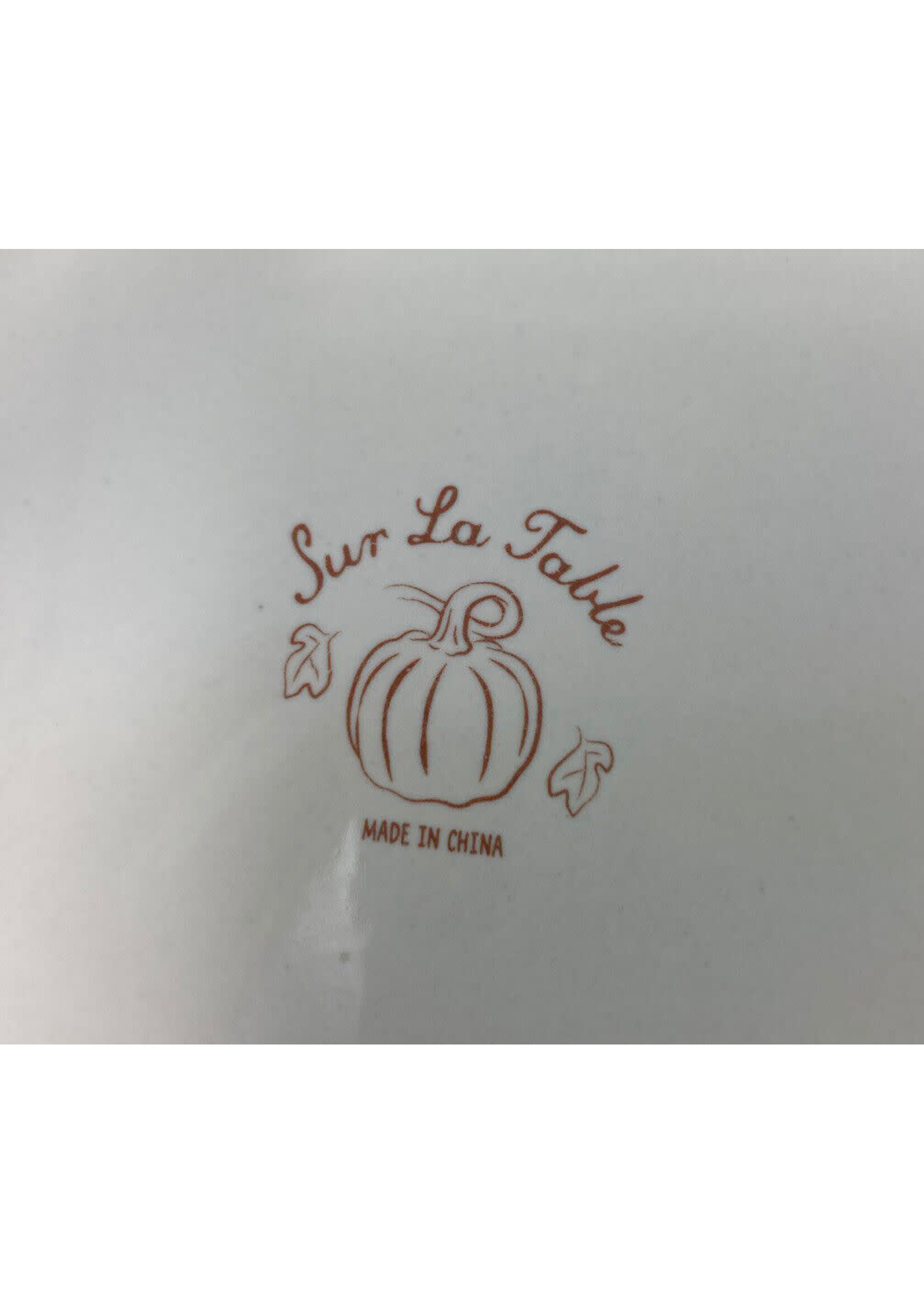 SUR LA TABLE PUMPKIN WHITE PIE DISH 10"