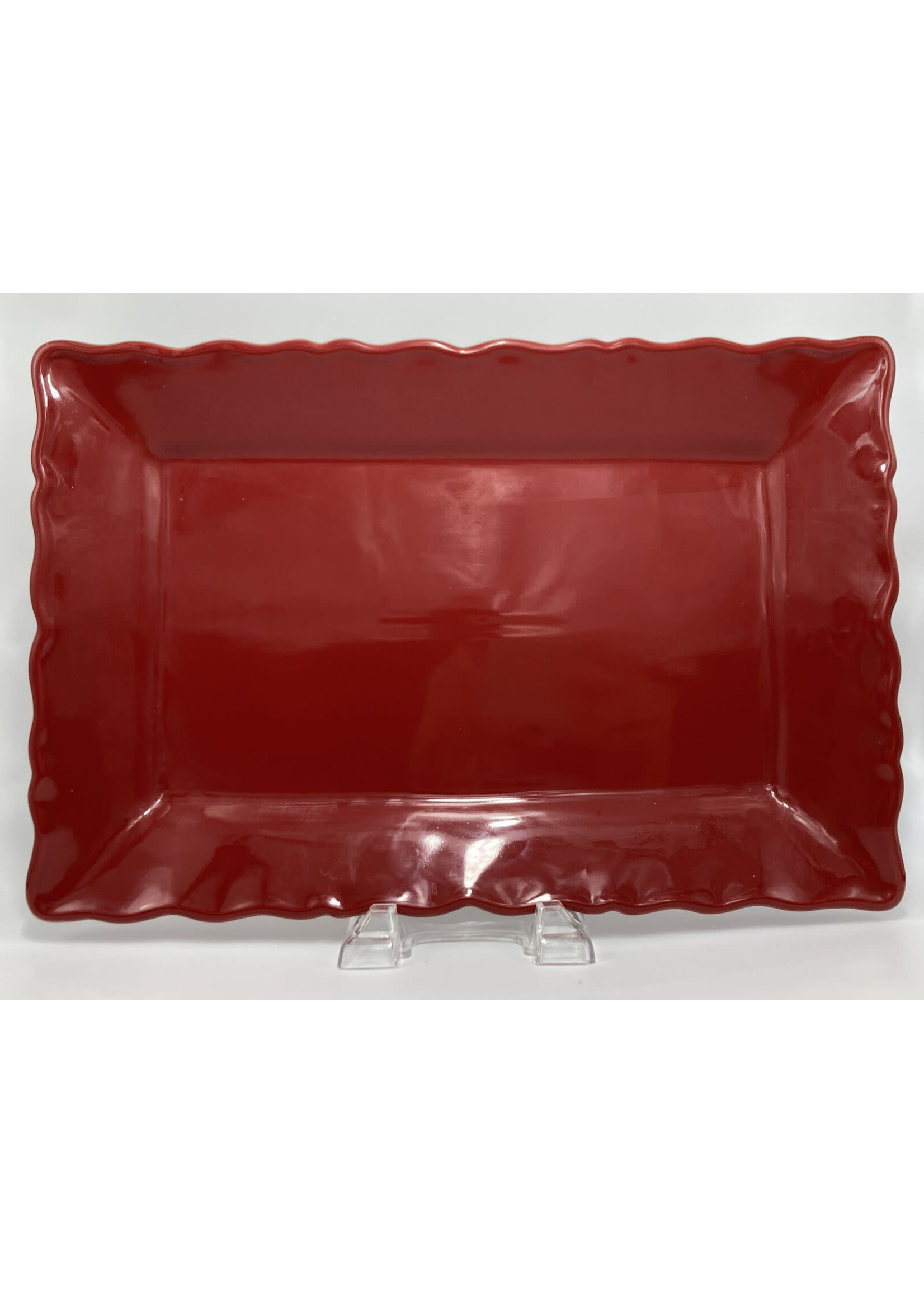 HOME RED RECTANGULAR PLATTER 15"