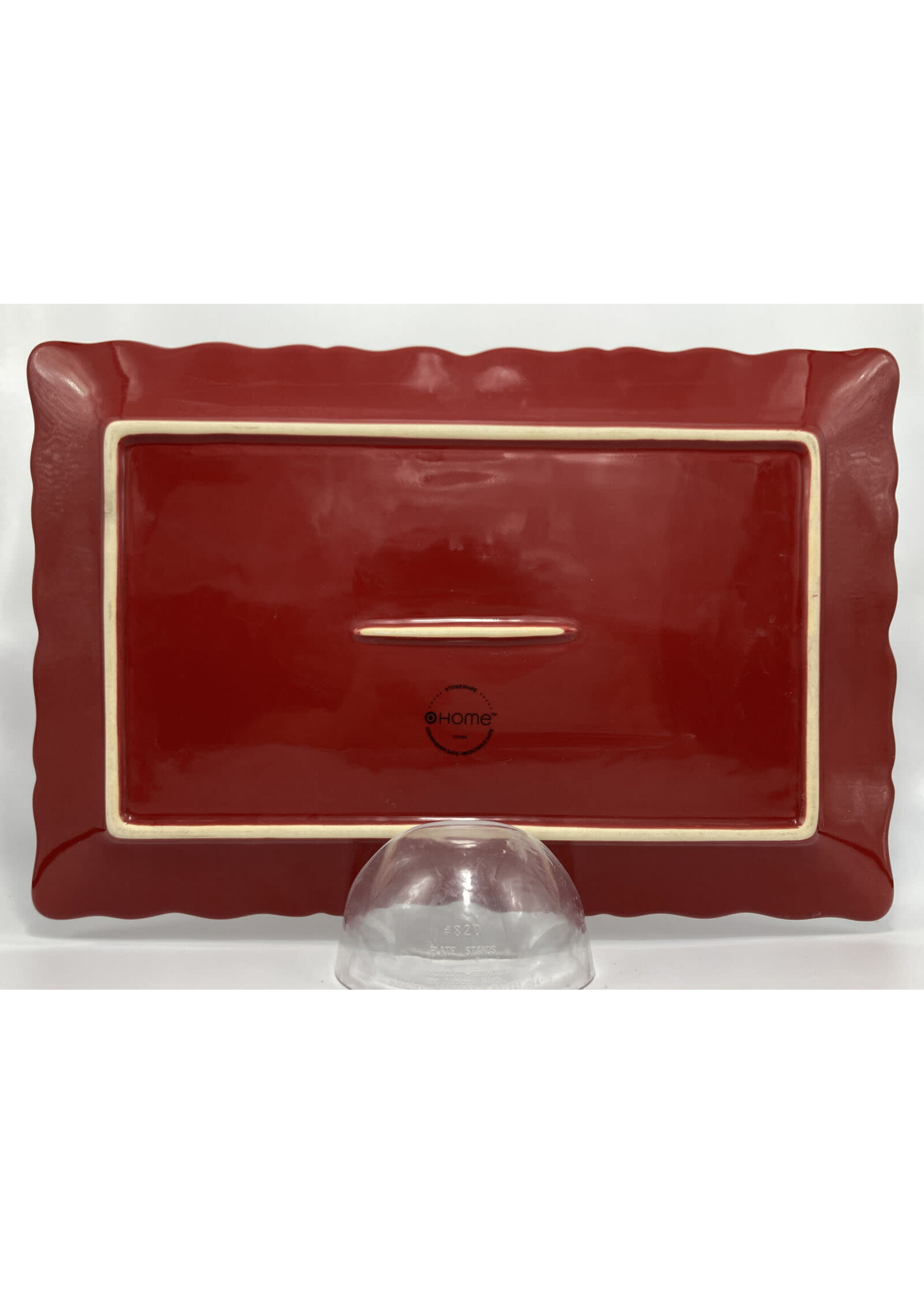 HOME RED RECTANGULAR PLATTER 15"