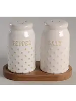 BETTER HOMES & GARDENS MODERN FARMHOUSE SALT & PEPPER W WOOD TRAY