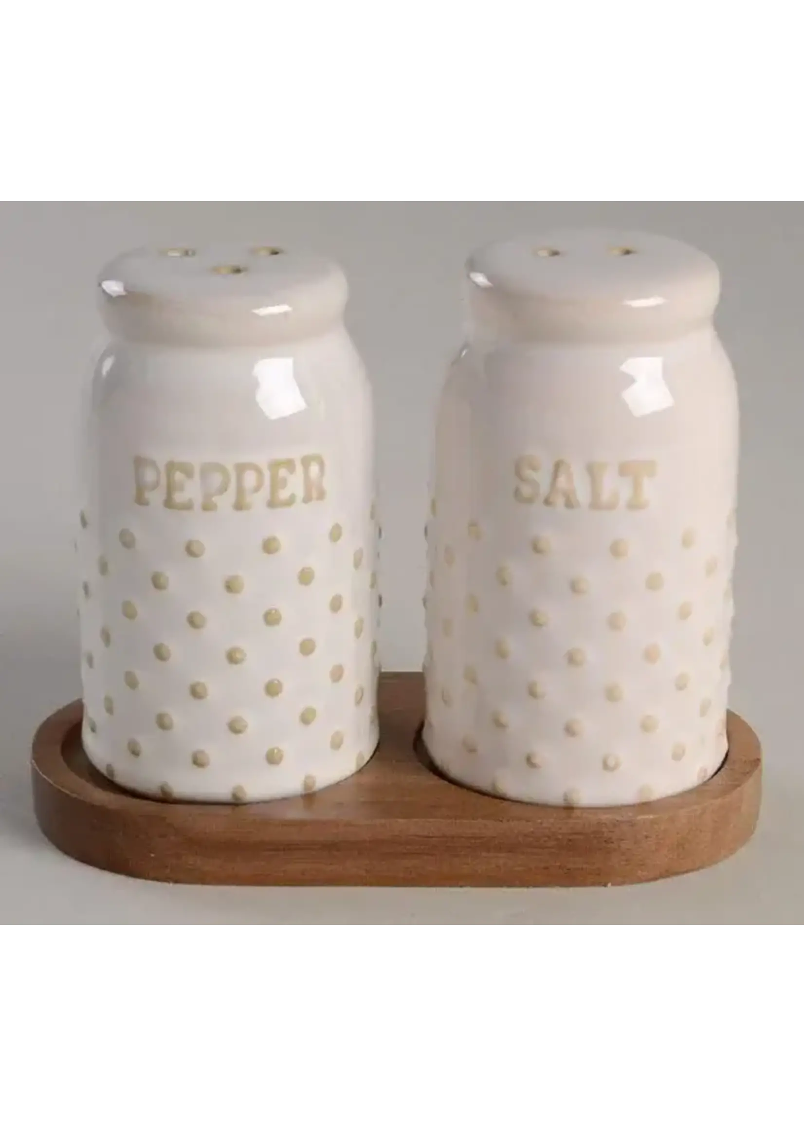 BETTER HOMES & GARDENS MODERN FARMHOUSE SALT & PEPPER W WOOD TRAY