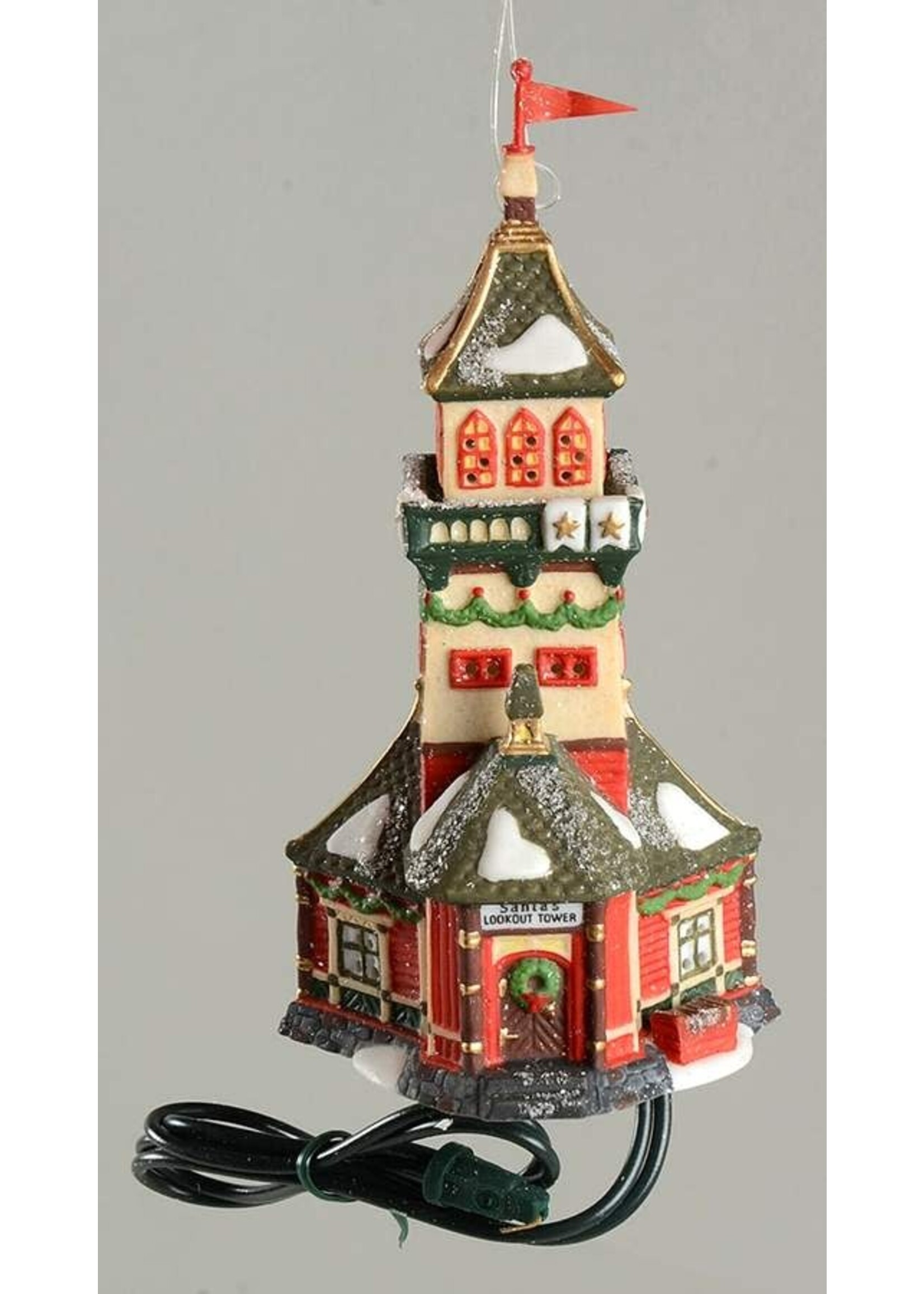 DEPARTMENT 56 NORTH POLE VILLAGE ORNAMENT SANTA'S LOOKOUT TOWER