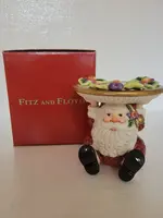 FITZ & FLOYD CHRISTMAS SANTA PILLAR HOLDER