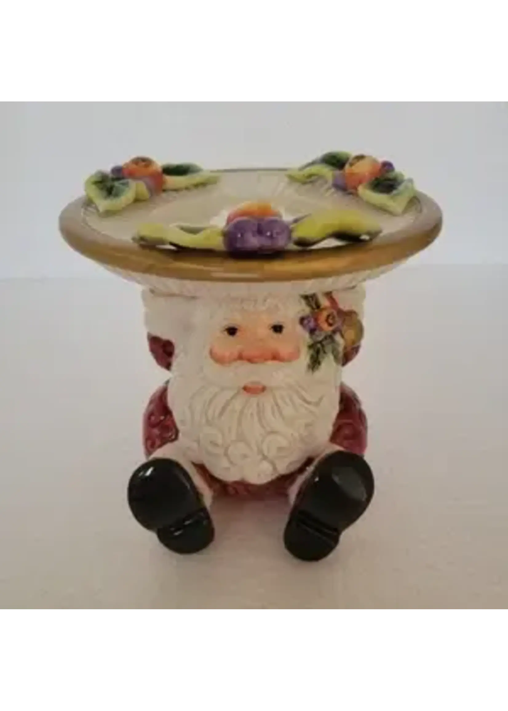 FITZ & FLOYD CHRISTMAS SANTA PILLAR HOLDER