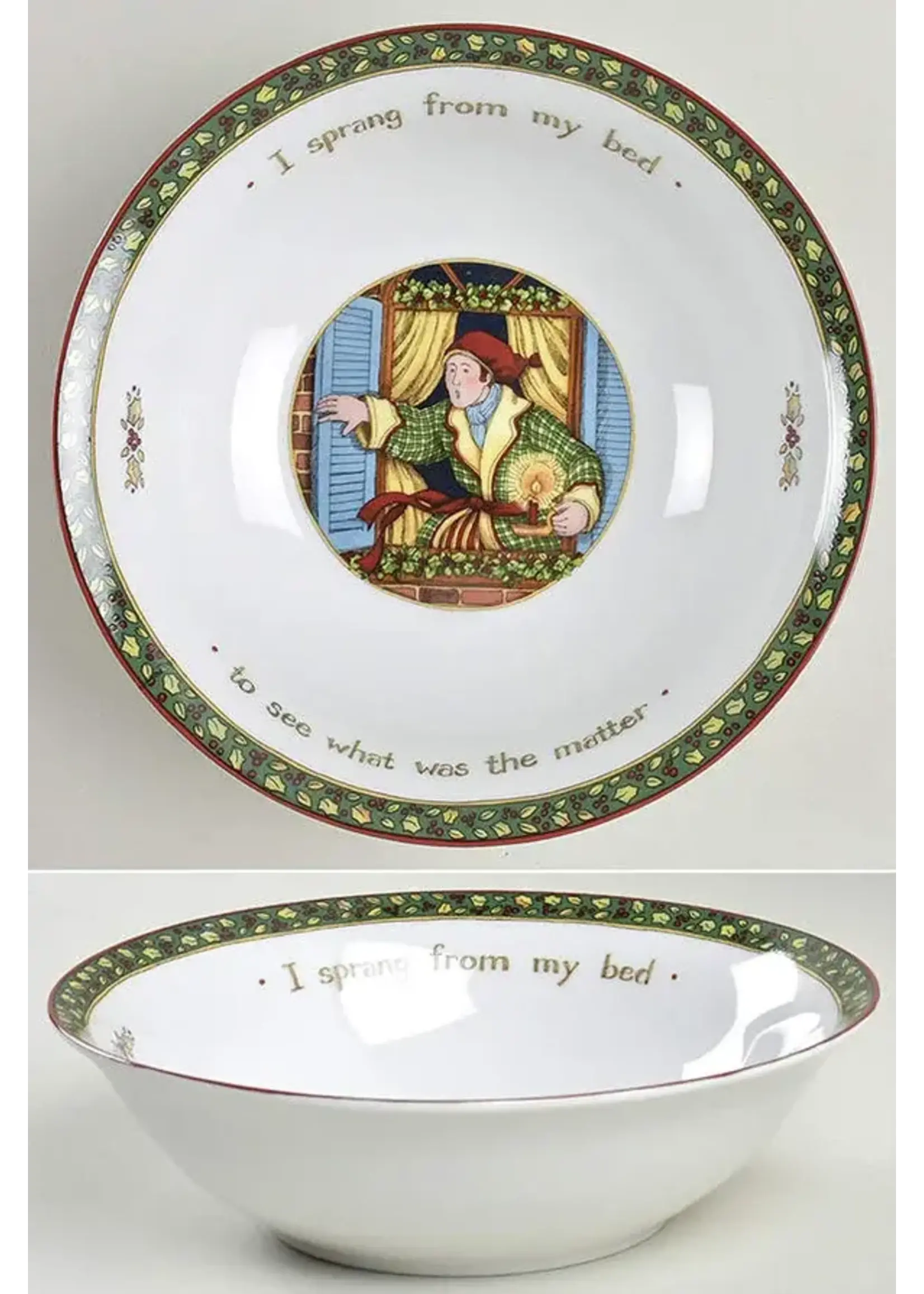 PORTMEIRION PORTMEIRION CHRISTMAS STORY BOWL 8" SPRANG FROM MY BED