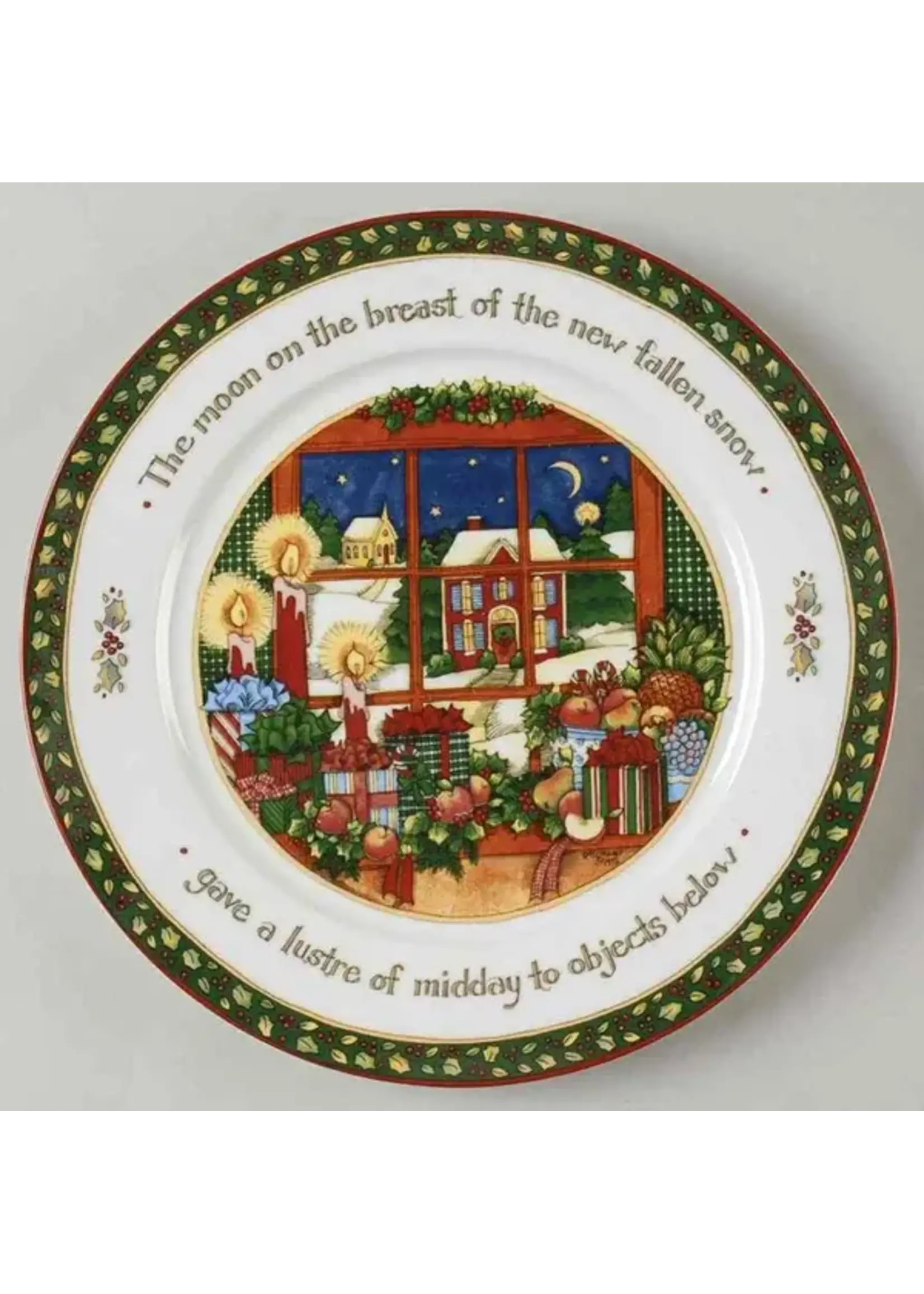 PORTMEIRION PORTMEIRION CHRISTMAS STORY DINNER PLATE 10 3/4" THE MOON ON