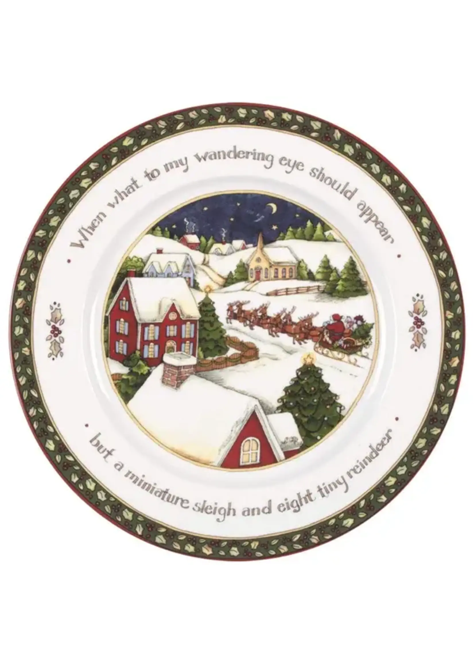 PORTMEIRION PORTMEIRION CHRISTMAS STORY DINNER PLATE 10 3/4" WHEN WHAT TO