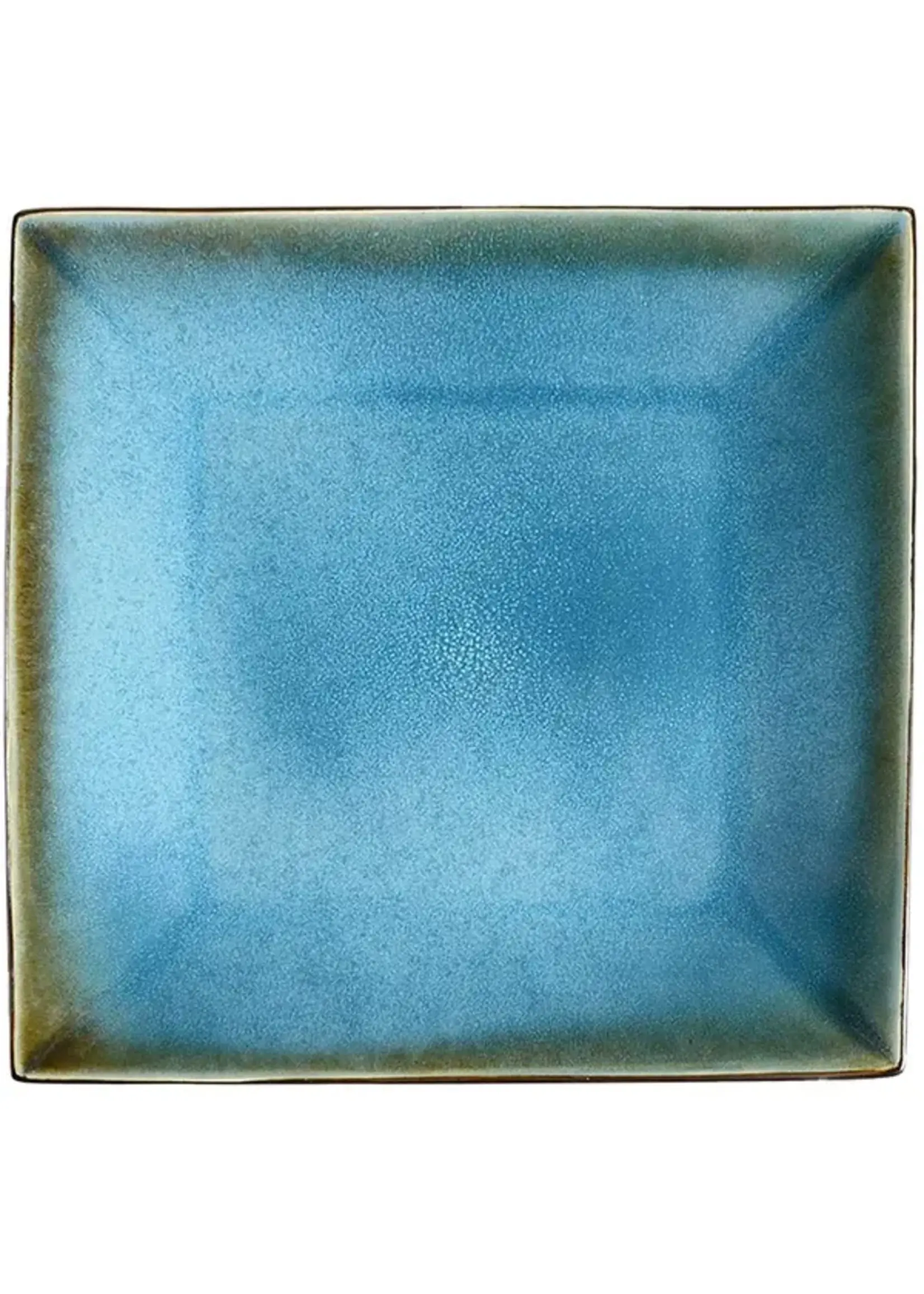 THRESHOLD ELEMENTAL OCEAN SQUARE DINNER PLATE 10 1/2"