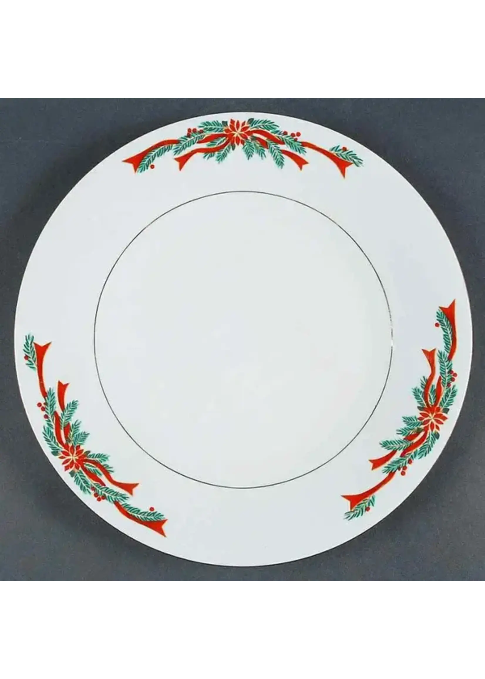 FINE CHINA OF CHINA POINSETTIA & RIBBON DINNER PLATE 10 1/2"