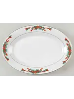 FINE CHINA OF CHINA POINSETTIA & RIBBONS PLATTER 14 1/8"