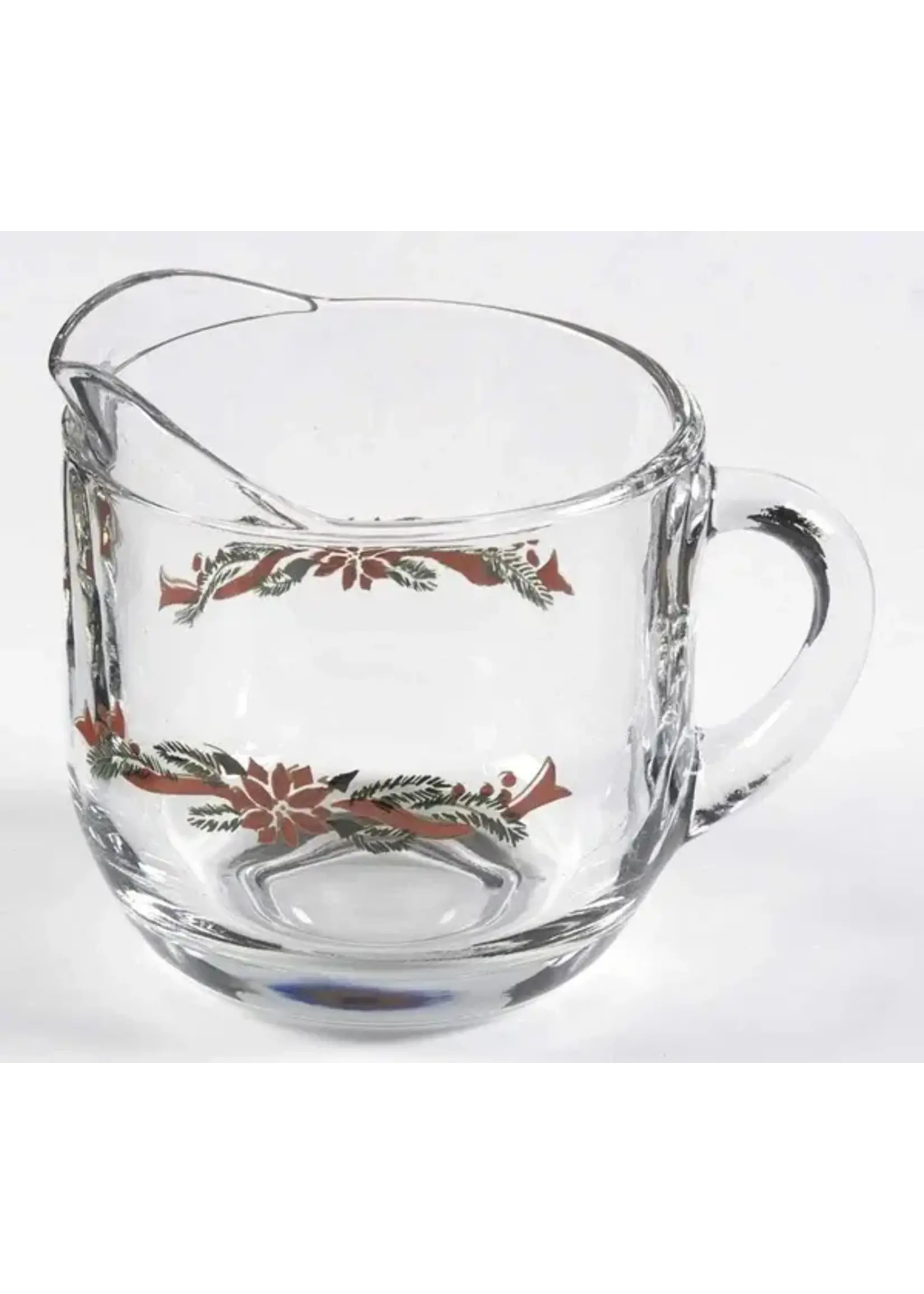 FAIRFIELD POINSETTIA & RIBBONS CREAMER GLASS