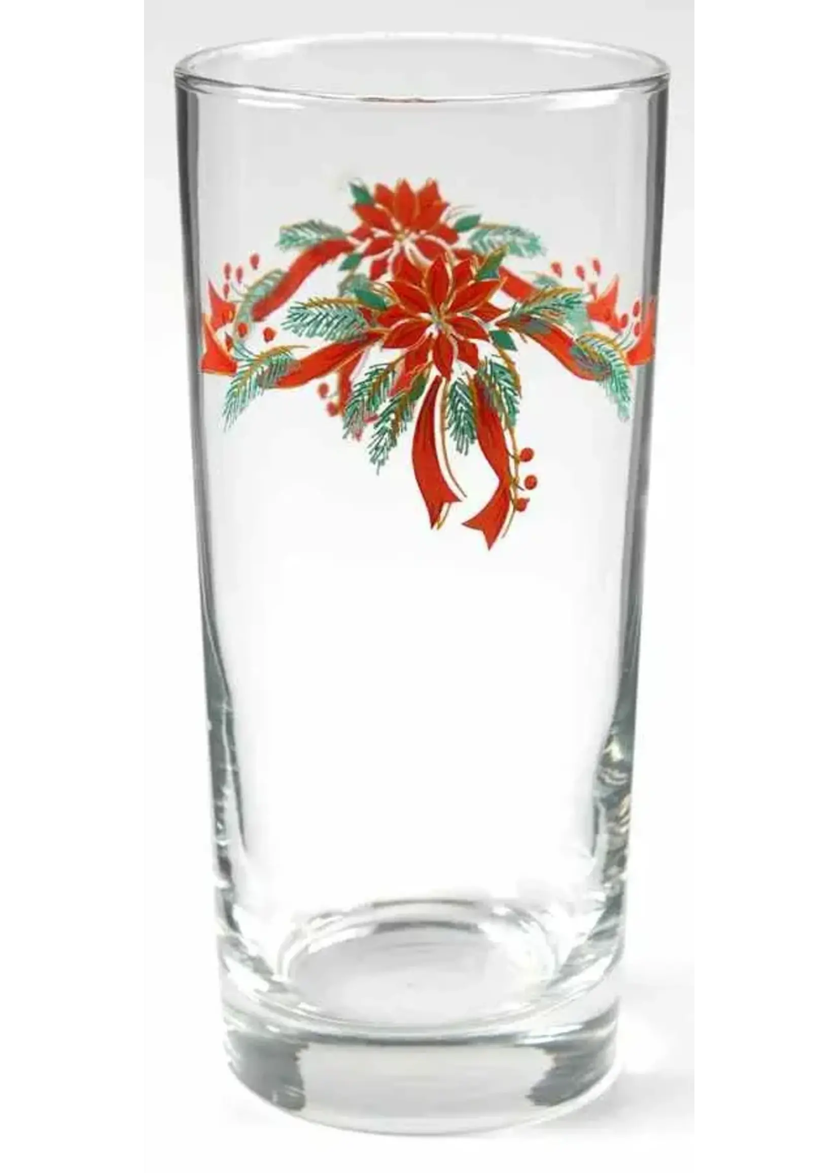 FAIRFIELD POINSETTIA & RIBBONS GLASS