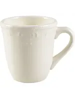 BETTER HOMES & GARDEN IVORY SCROLL MUG  4"