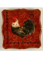 TUSCAN ROOSTER SQUARE PLATTER 12 1/2"