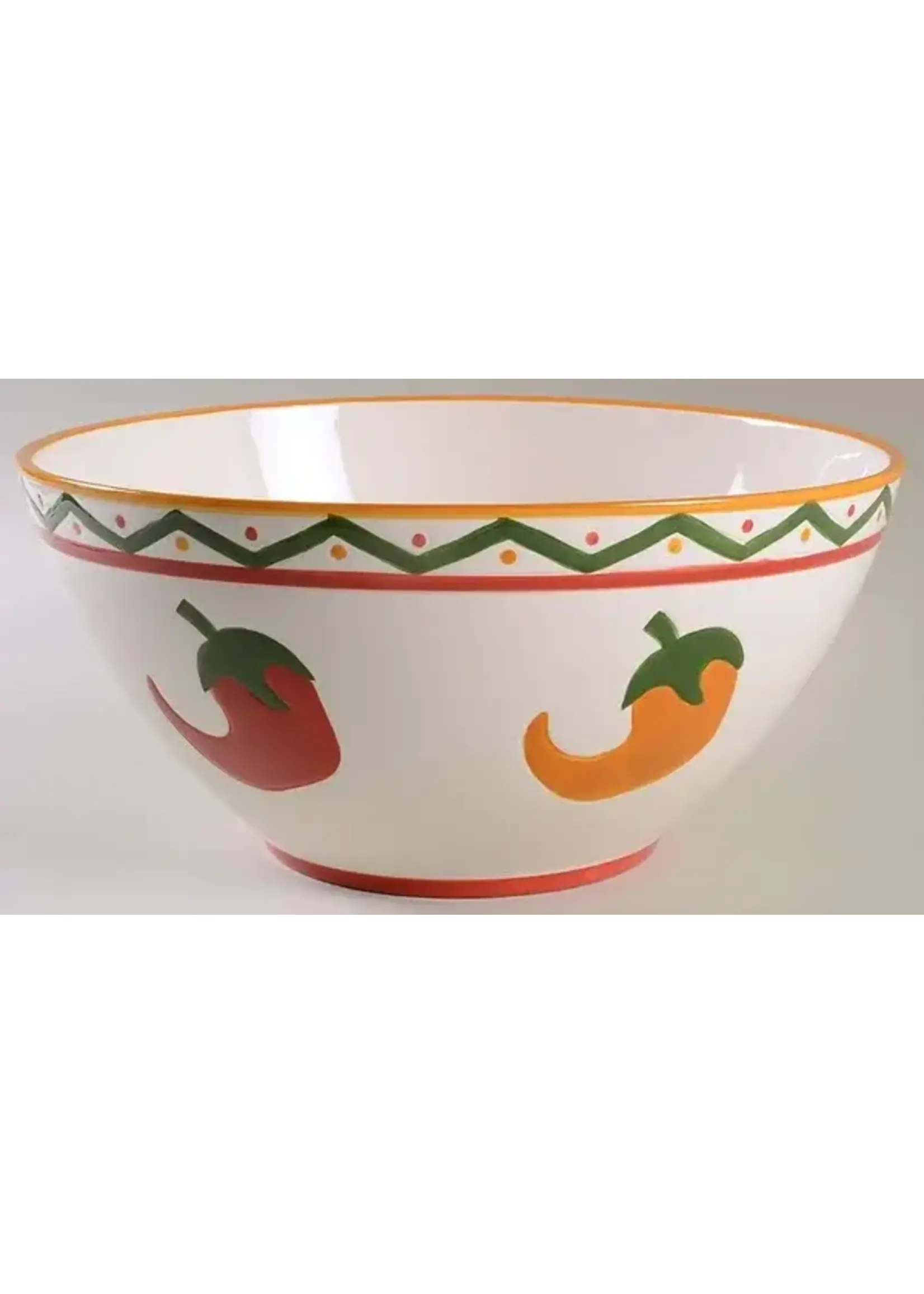 CLAY ART CHILI PEPPER SALAD BOWL 11 1/4"