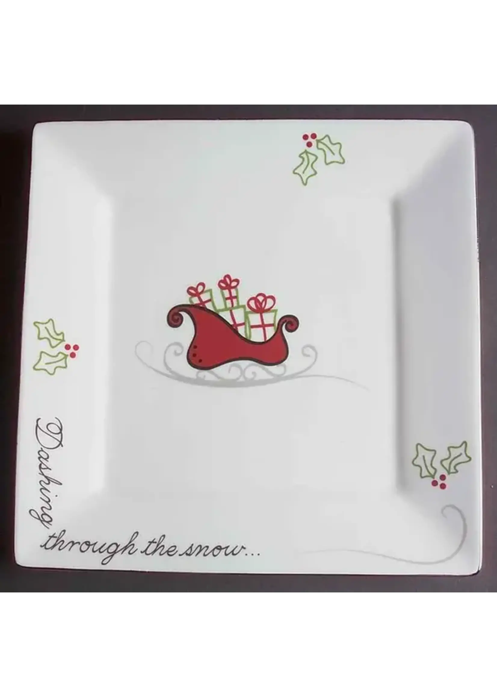 TIS THE SEASON DINNER PLATE SQUARE 10 1/4"