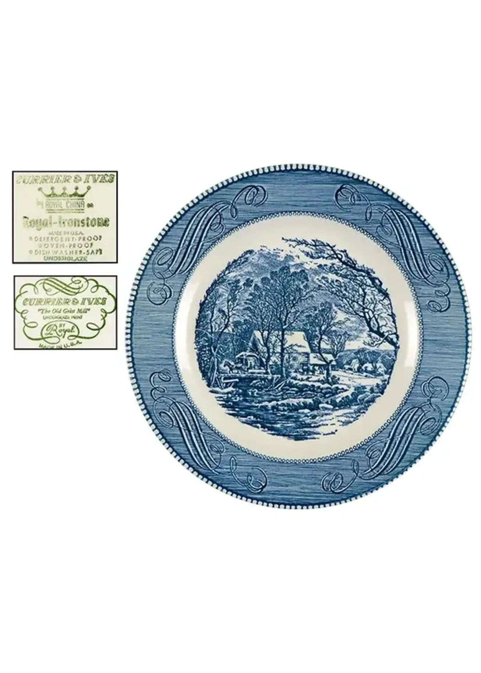 ROYAL USA CURRIER & IVES DINNER PLATE 10"