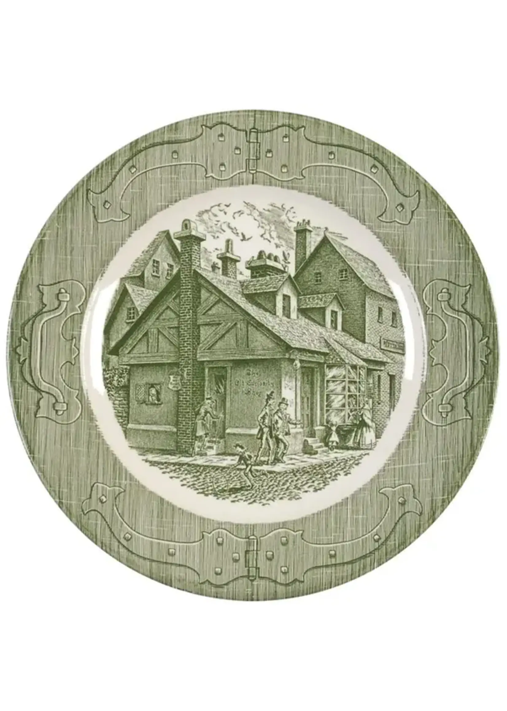 ROYAL USA OLD CURIOSITY SHOP GREEN DINNER PLATE 10 1/8"