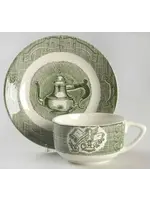 OLD CURIOSITY SHOP GREEN CUP & SAUCER 2"