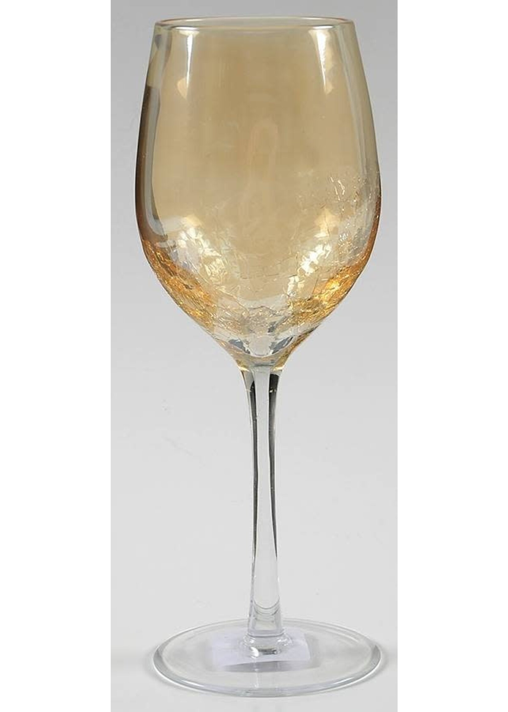 PIER 1 AMBER CRAKLE WHITE WINE 9"