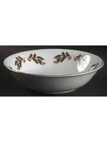 CHRISTMAS HOLLY VEGETABLE BOWL ROUND 9"