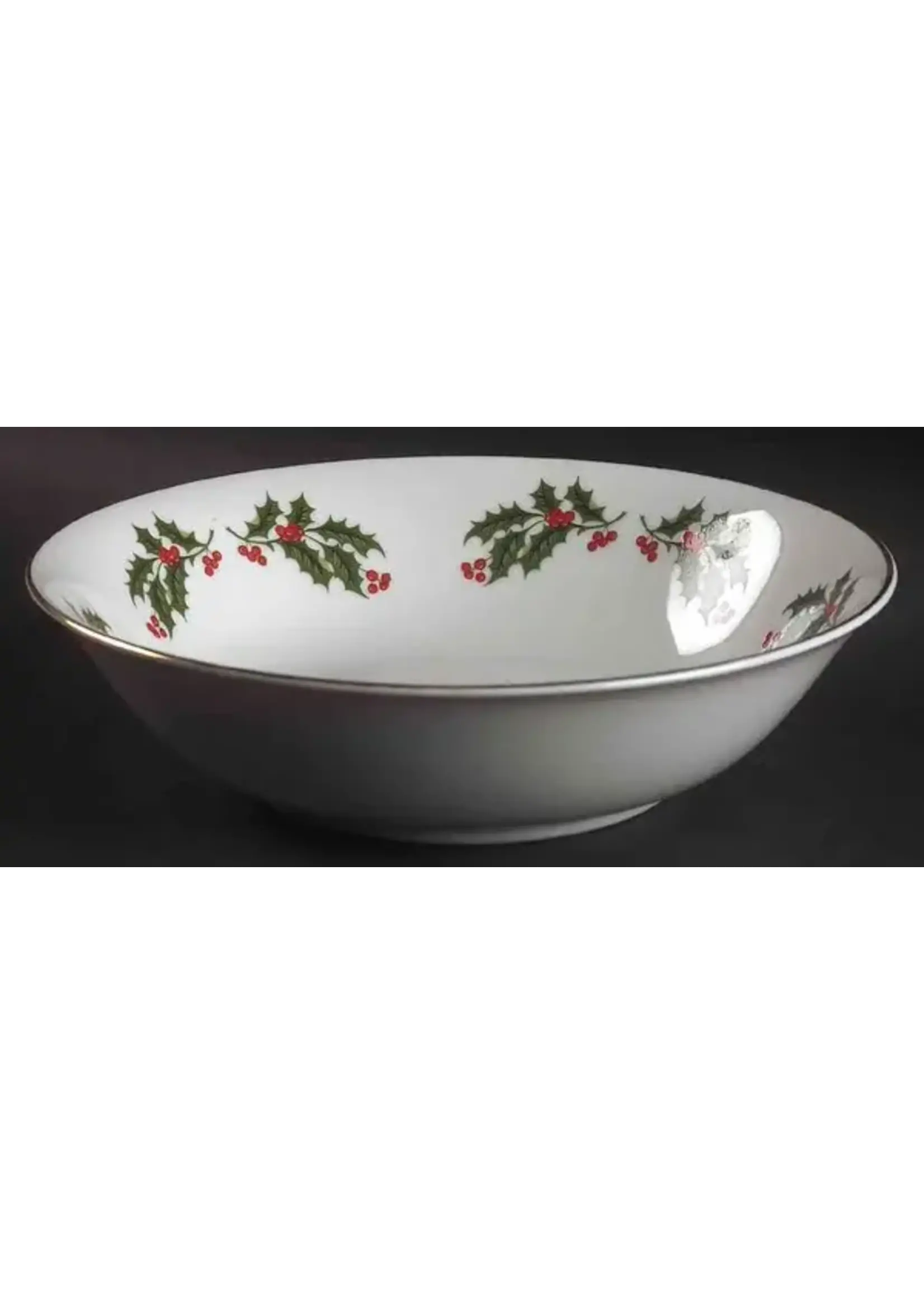 KASHIMA CHRISTMAS HOLLY  9" VEGGIE BOWL ROUND