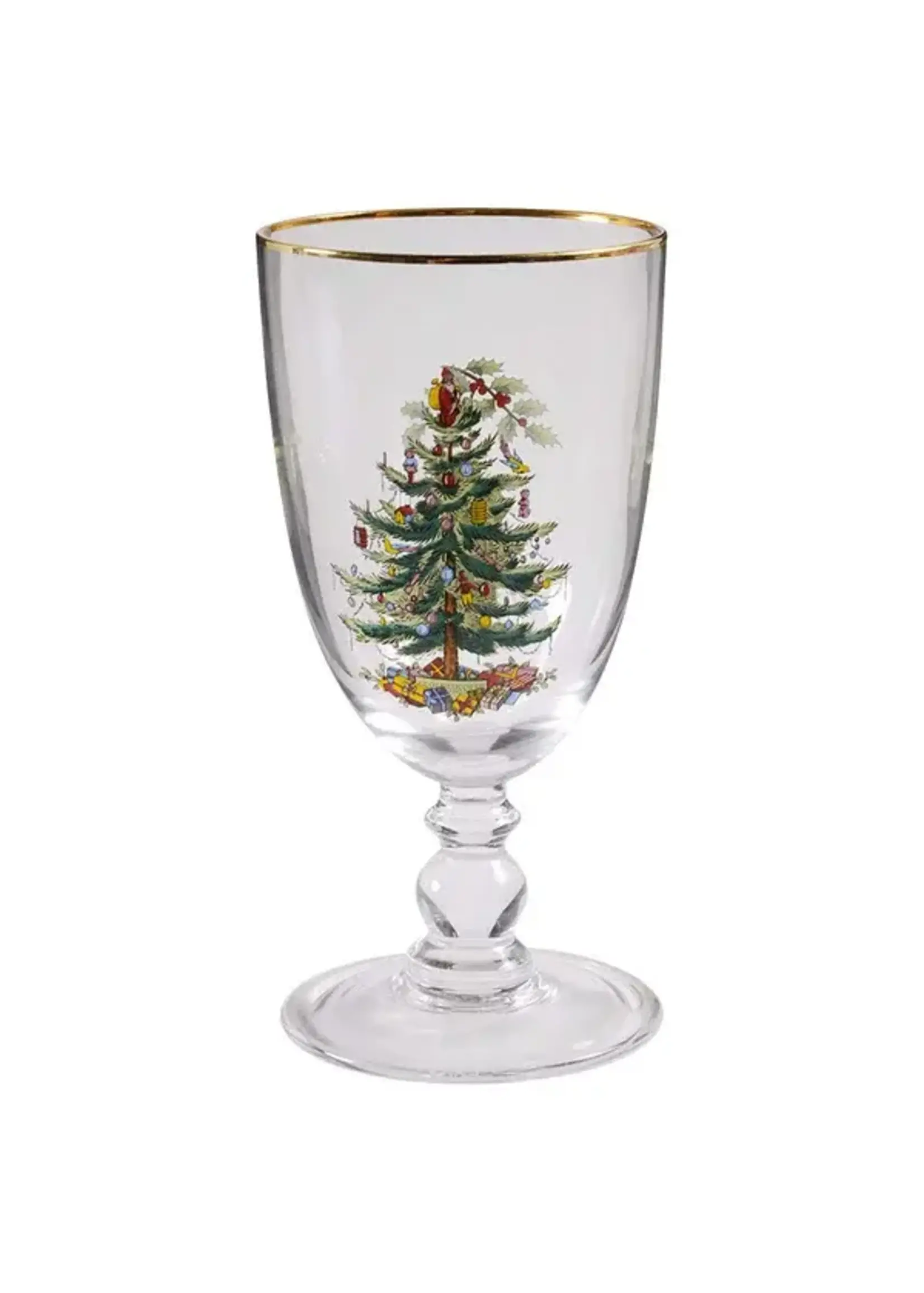 SPODE CHRISTMAS TREE GOBLET  16 OZ