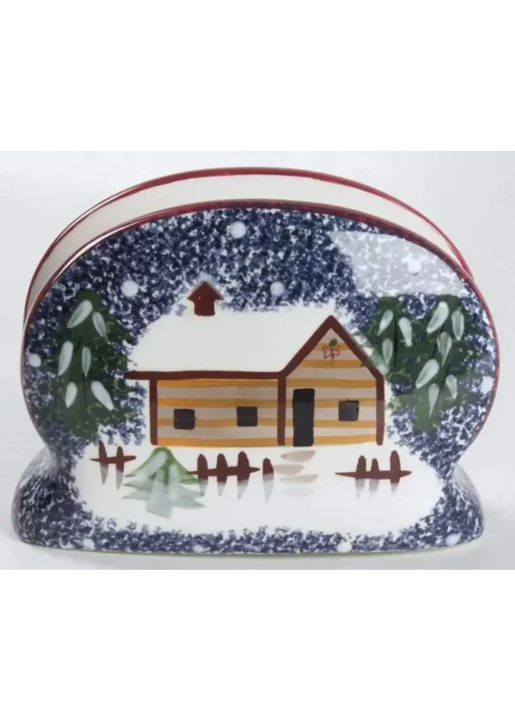 LIVING QUARTERS HOLIDAY MOUNTAIN LODGE NAPKIN HOLDER