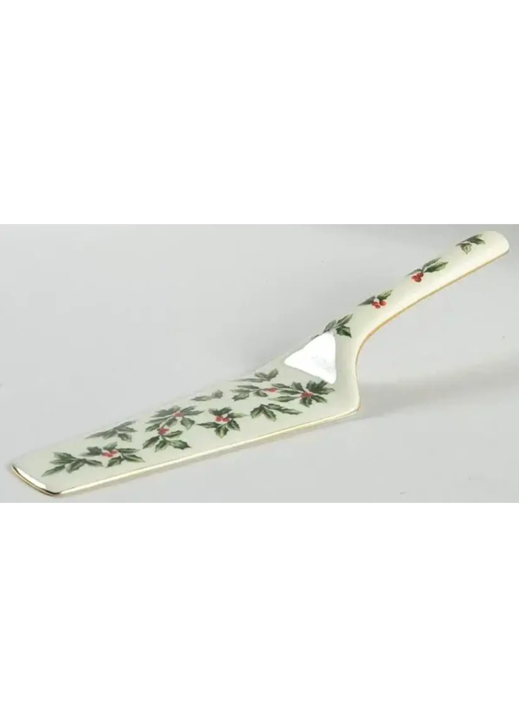 BAUM BROTHERS HOLIDAY GOLD TRIM PIE SERVER