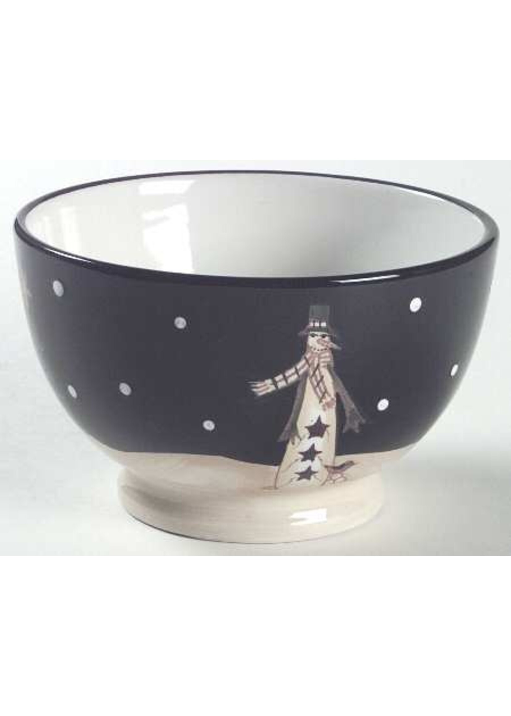 MIDNIGHT SNOWMAN CEREAL BOWL 5 1/4"