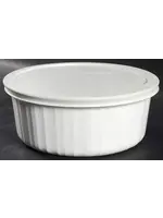 CORNING FRENCH WHITE CASSEROLE ROUND 1.5 QT