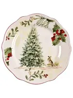 WINTER FOREST  SALAD PLATE 8 3/4" BUNNY/TREE #A