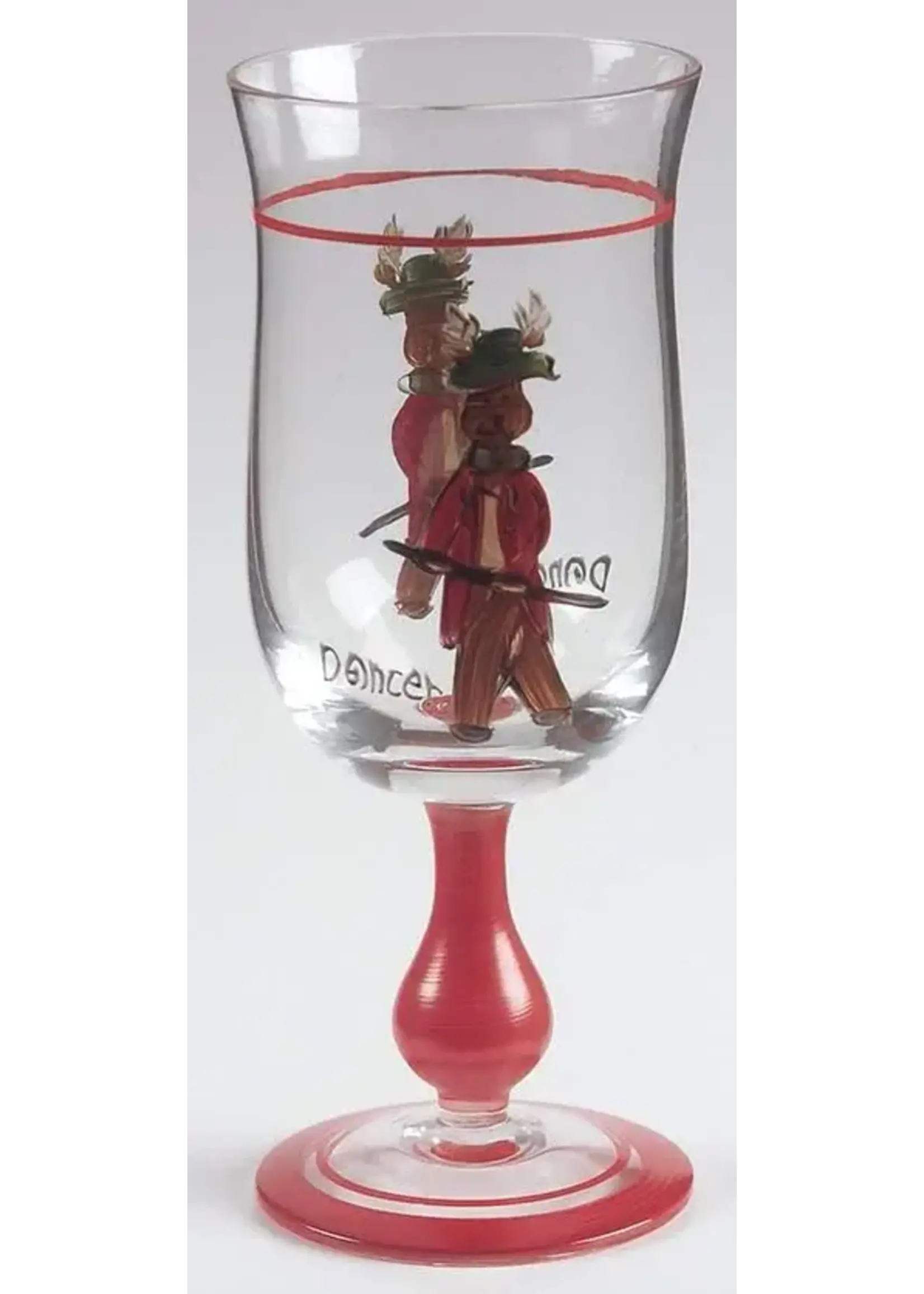 RAINBOW MOUNTAIN Santa's Reindeer DANCER 12oz Wine Glass