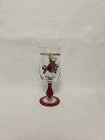 SANTA'S REINDEER WINE/GOBLET GLASS 7 3/4" PRANCER