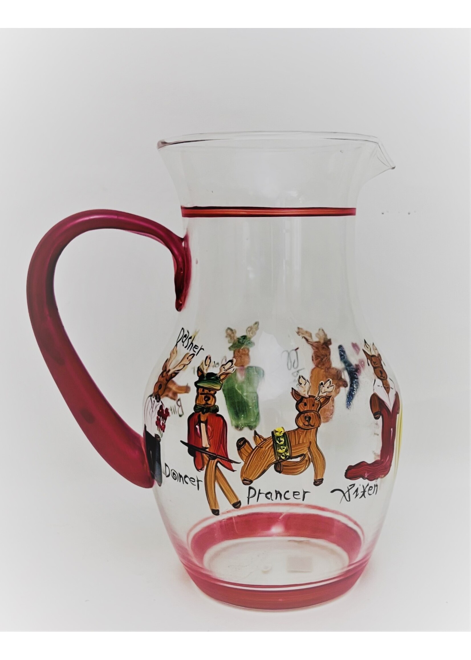 POTTERY BARN REINDEER PITCHER  9 1/2"