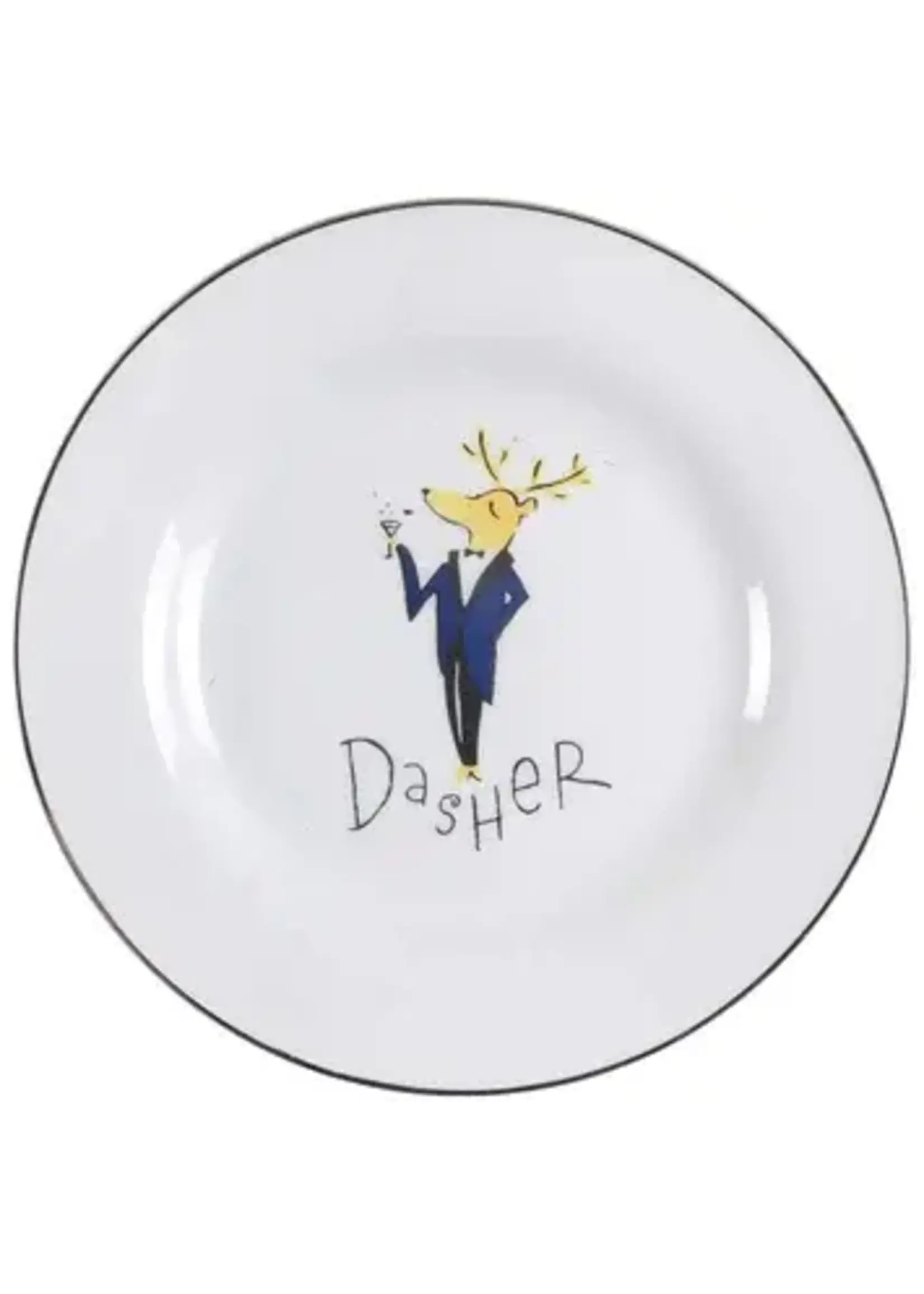 LTD COMMODITIES POTTERY BARN REINDEER SALAD PLATE 8 1/2" DASHER