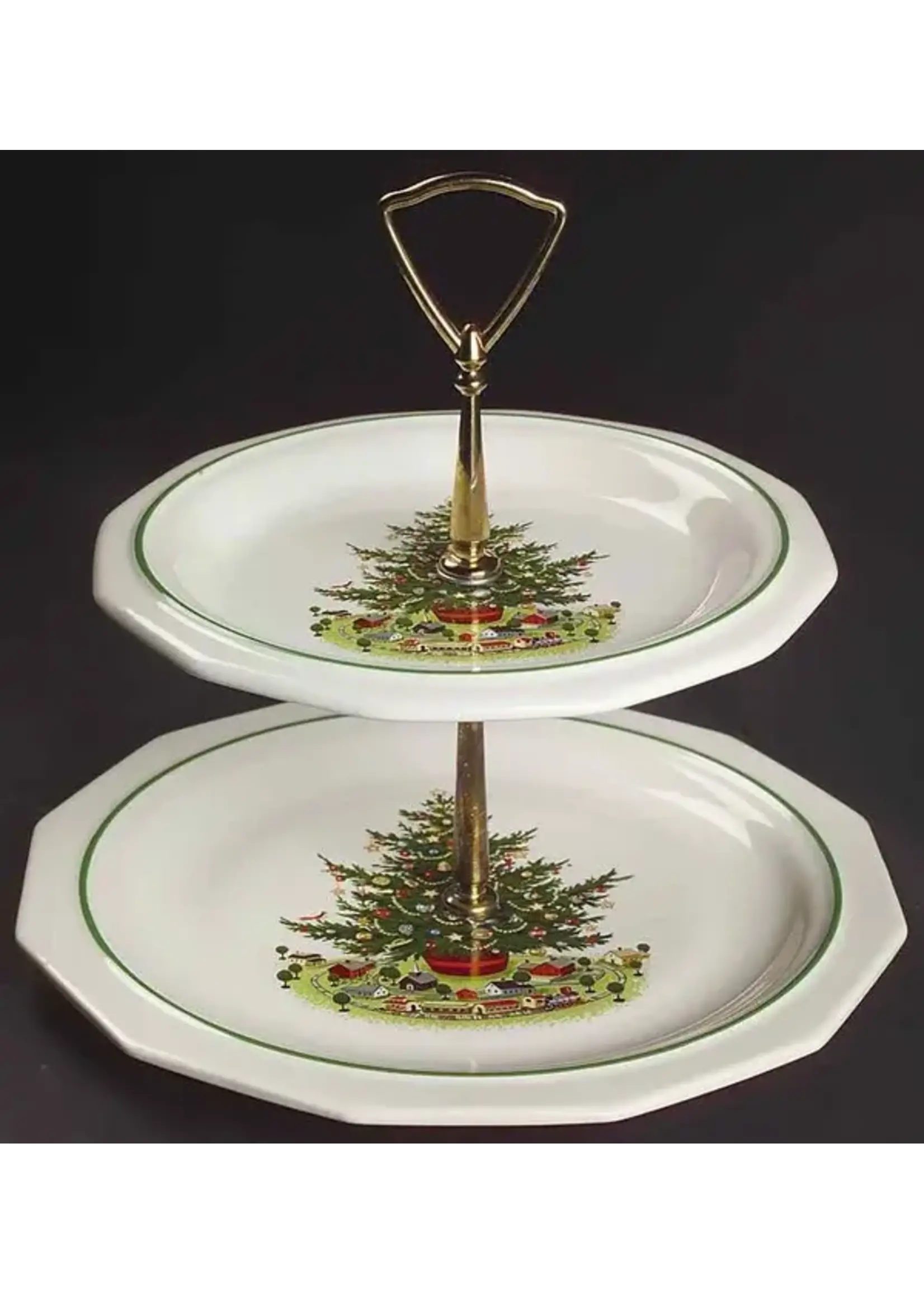 PFALTZGRAFF CHRISTMAS HERITAGE 2 TIER SERVING TRAY