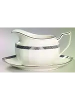 NORITAKE MIDNIGHT MAJESTY GRAVY BOAT & UNDERPLATE