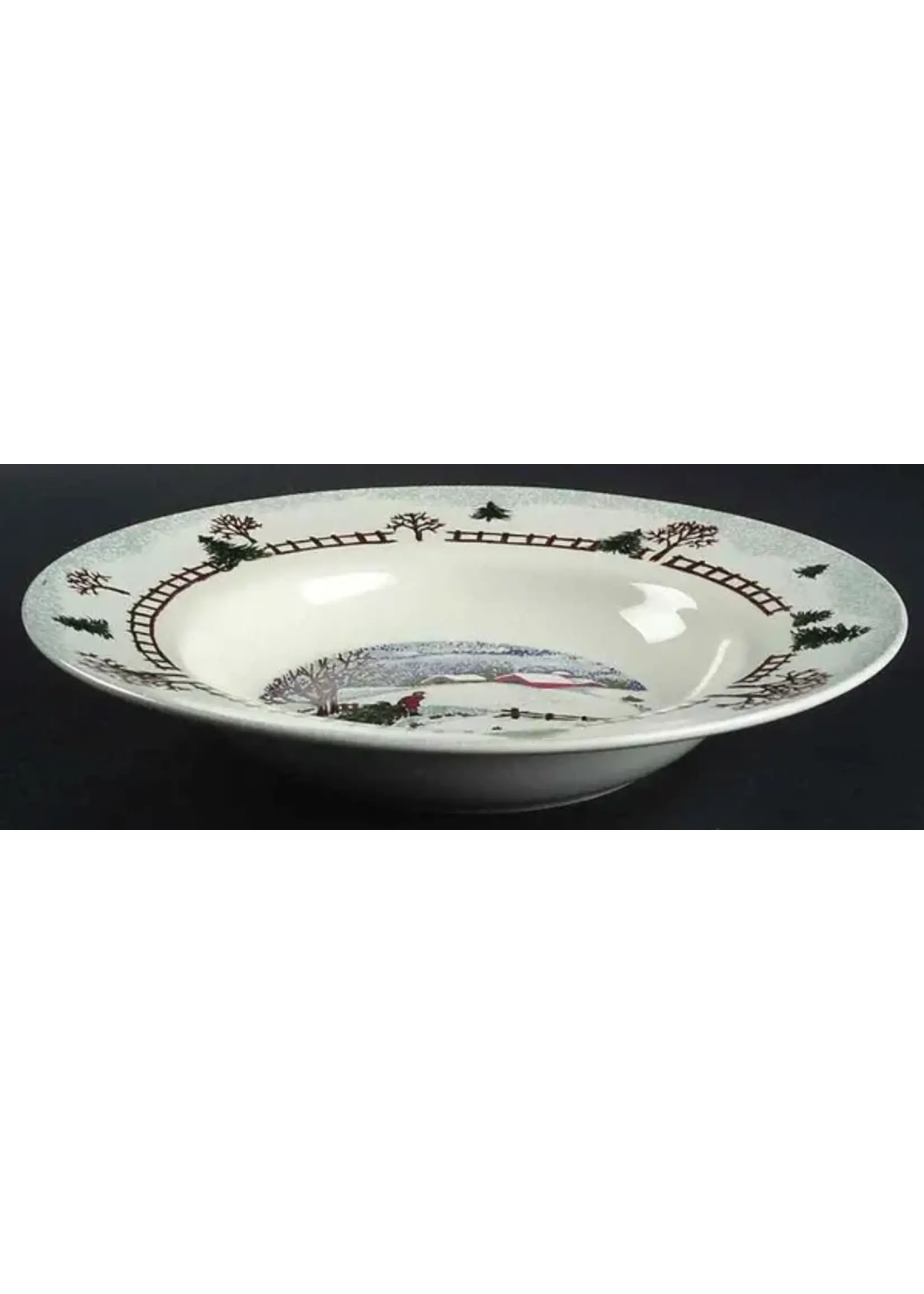 TIENSHAN WINTERSIDE LARGE RIM SOUP BOWL 10"