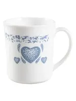 CORNING BLUE HEARTS MUG 3 3/4" STRIGHT SIDE