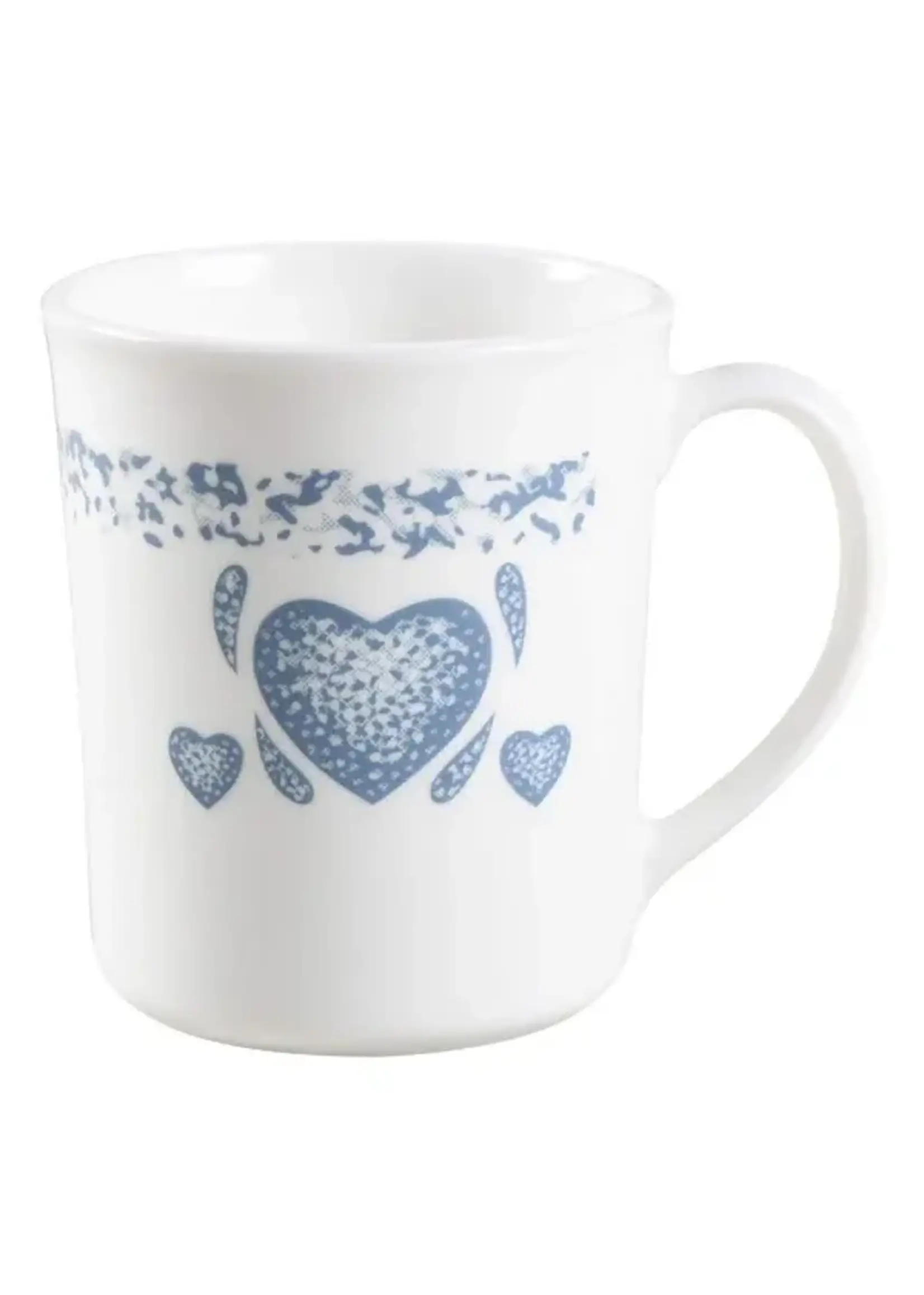 CORNING CORNING BLUE HEART MUG 3 3/4" STRIGHT SIDE