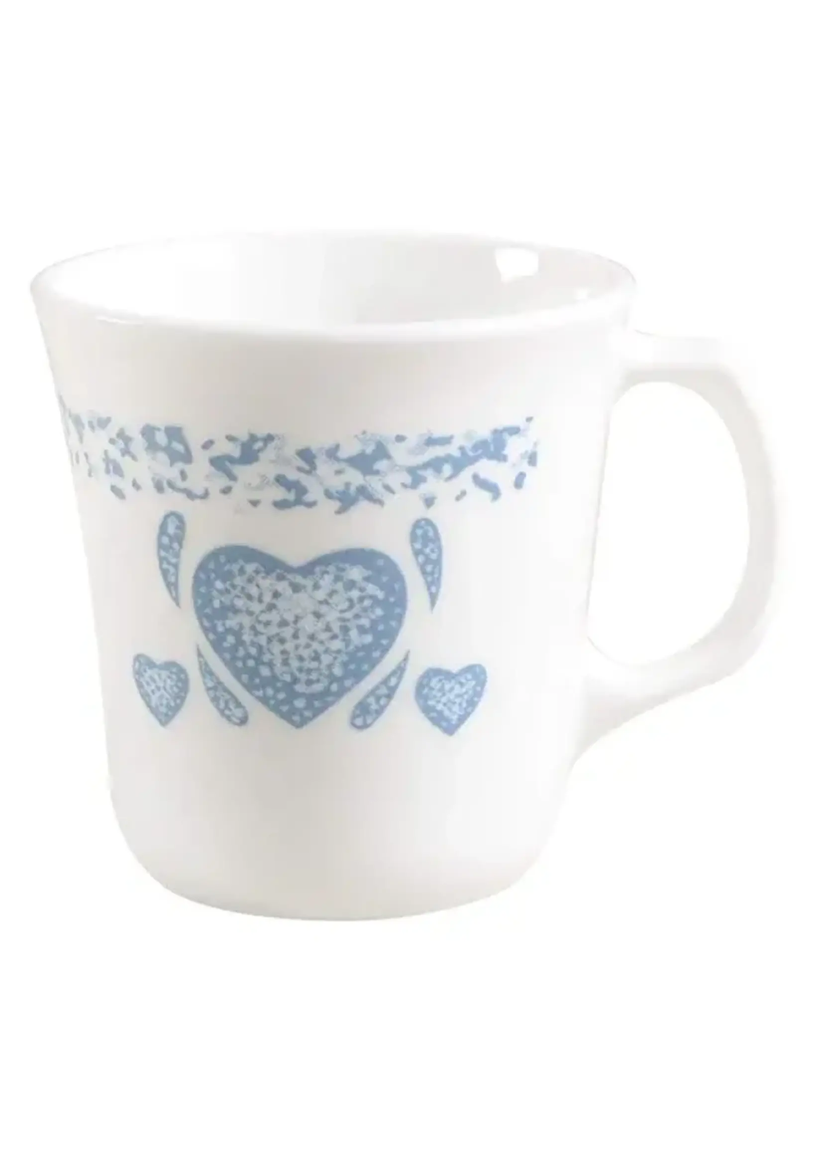 CORNING BLUE HEARTS MUG 3 5/8"