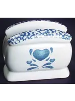 CORNING BLUE HEARTS NAPKIN HOLDER  3 7/8"